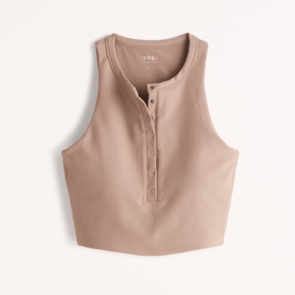NWT Abercrombie & Fitch YPB sculptLUX Plunge Henley Slim Tank